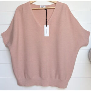 The Reset R Label Essential V-Neck Pullover Wool Sweater Dusty Pink L/XL NWT
